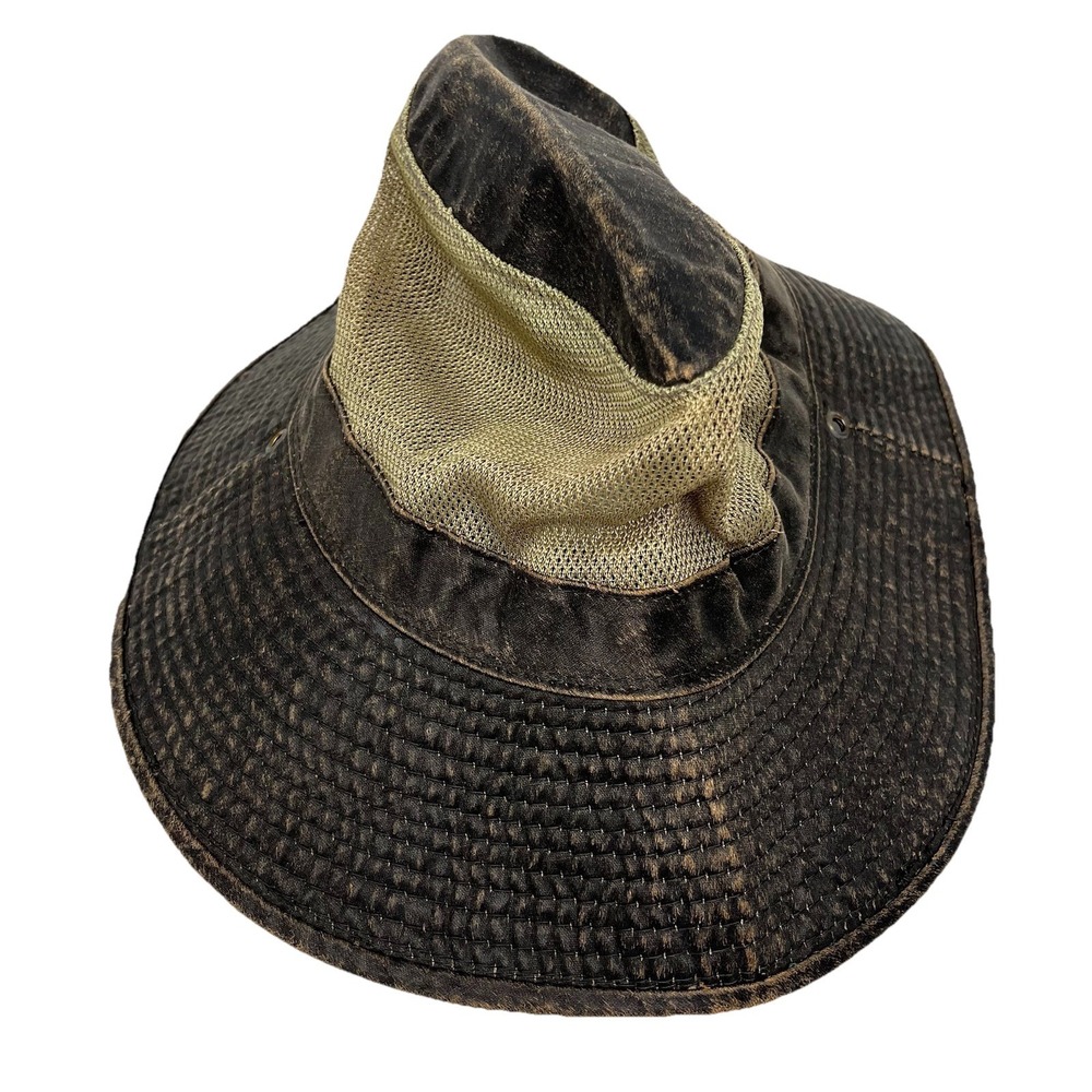 DPC Dorfman Pacific Men's L Weathered Cotton Aussie Mesh Hat Brown / Tan
